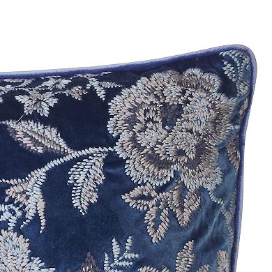 Edie@Home Velvet Crewel Embroidery Throw Pillow