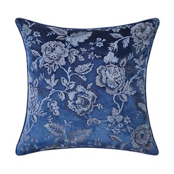 Edie@Home Velvet Crewel Embroidery Throw Pillow
