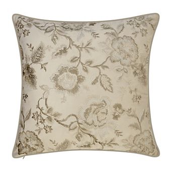 Edie@Home Velvet Crewel Embroidery Throw Pillow