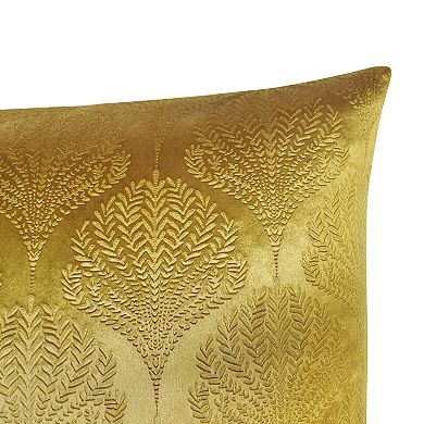 Edie@Home Embossed Velvet Fan Throw Pillow