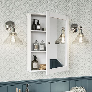 RiverRidge Home Ashland White Mirror Wall Cabinet