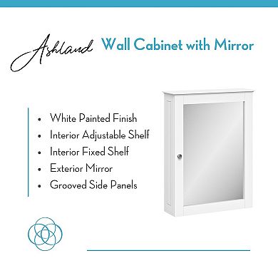 RiverRidge Home Ashland White Mirror Wall Cabinet