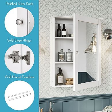 RiverRidge Home Ashland White Mirror Wall Cabinet