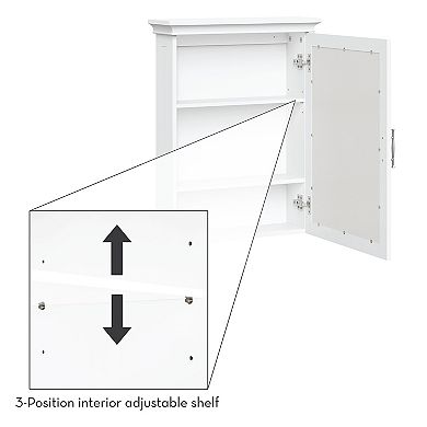 RiverRidge Home Somerset White Mirror Wall Cabinet