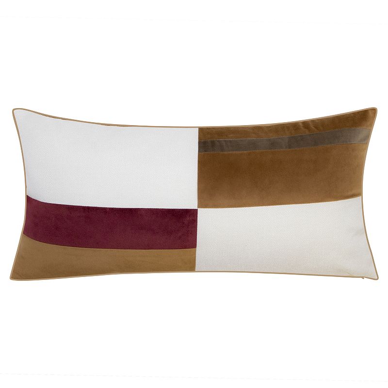Edie@Home Split Stripe Colorblock Lumbar Throw Pillow, Multicolor, 12X24