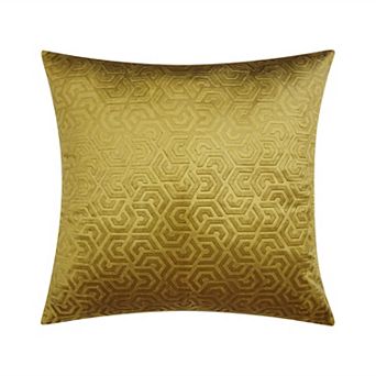 Edie@Home Embossed Velvet Hexagon Maze Throw Pillow