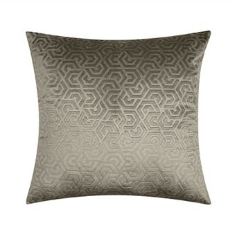 Edie@Home Embossed Velvet Hexagon Maze Throw Pillow