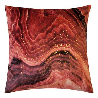 Edie@Home Lava Print on Velvet with Copper Metallic Throw Pillow