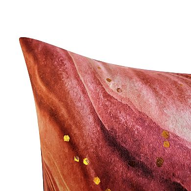 Edie@Home Lava Print on Velvet with Copper Metallic Throw Pillow
