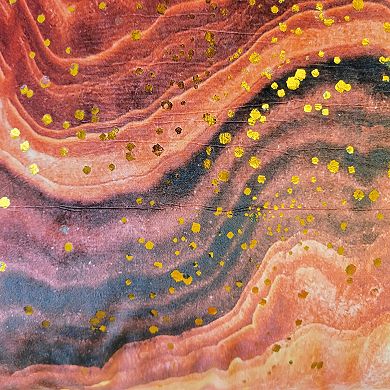 Edie@Home Lava Print on Velvet with Copper Metallic Throw Pillow