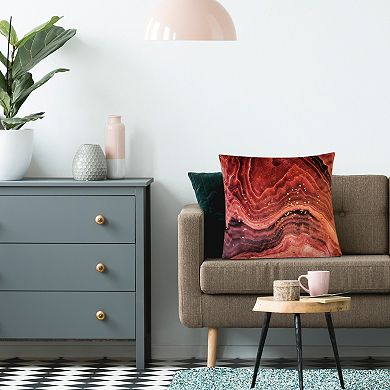 Edie@Home Lava Print on Velvet with Copper Metallic Throw Pillow