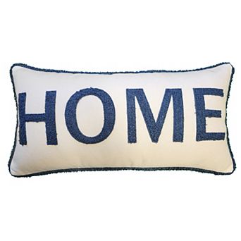 Edie@Home Home Plush Laser Cut with Buffalo Check Reverse Throw Pillow