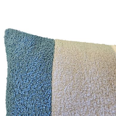 Edie@Home Colorblock Sherpa Racing Stripes Throw Pillow