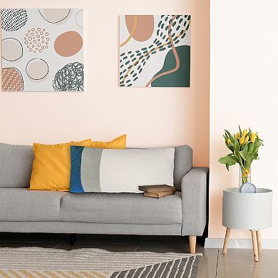 Edie@Home Colorblock Sherpa Racing Stripes Throw Pillow