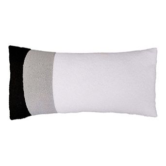 Edie@Home Colorblock Sherpa Racing Stripes Throw Pillow