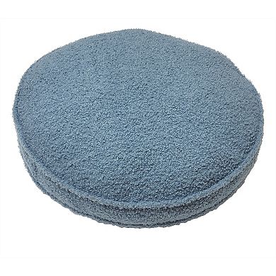 Edie@Home Sherpa Gusseted Round Handle Throw Pillow