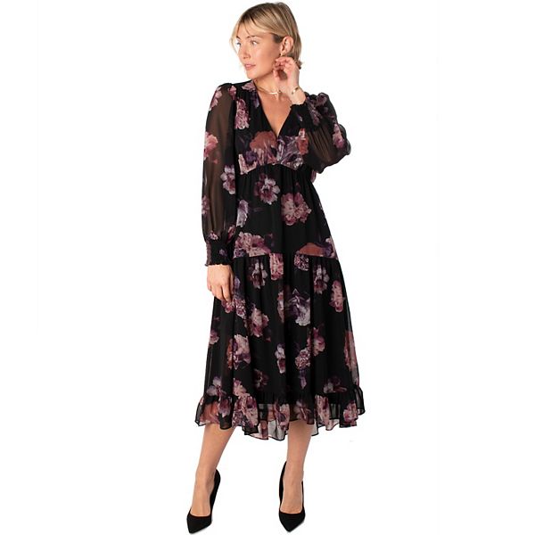 Women's Taylor Dress Floral V-Neck Chiffon Dress