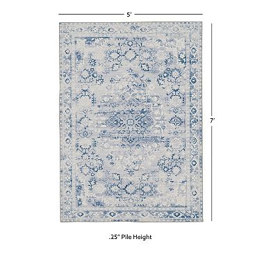 Linon Machine Washable Harris Area Rug