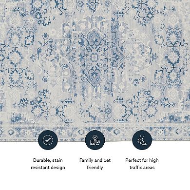 Linon Machine Washable Harris Area Rug