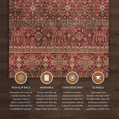 Linon Machine Washable Neil Area Rug