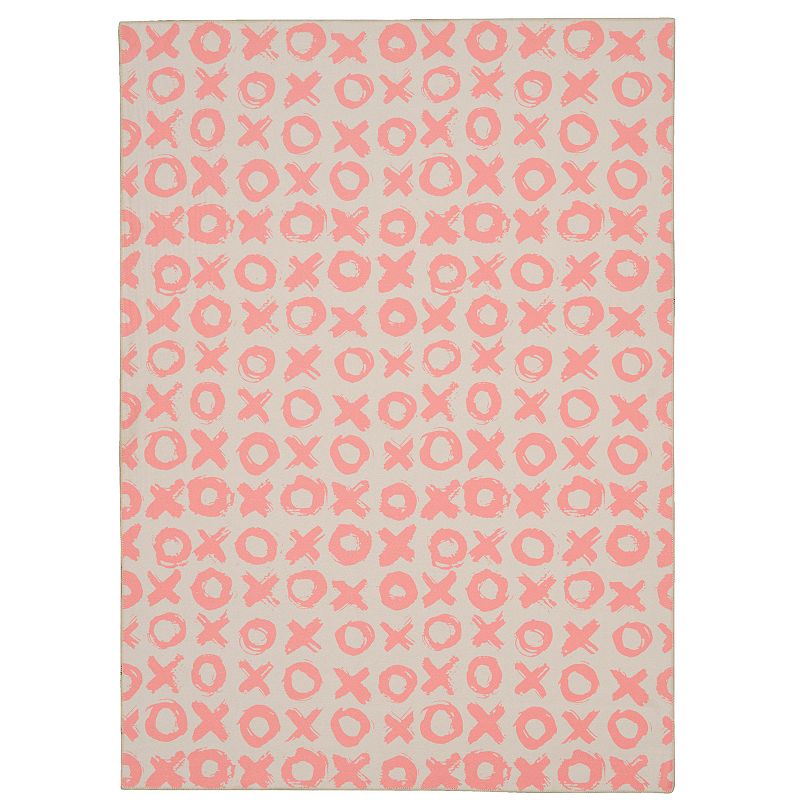 Linon Washable Maybell Area Rug, Pink, 5X7 Ft