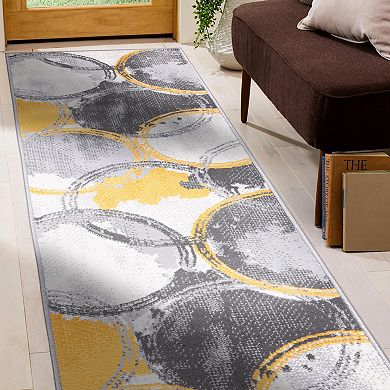 World Rug Gallery Sleek Modern Geometric Circle Area Rug