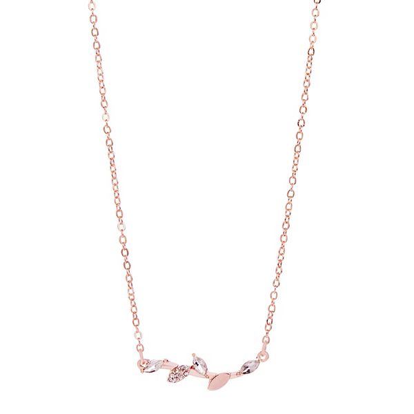 LC Lauren Conrad Rose Gold Tone Simulated Crystal Vine Bar Necklace