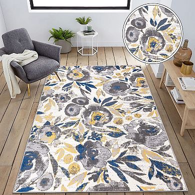 World Rug Gallery Sleek Bohemian Floral Area Rug