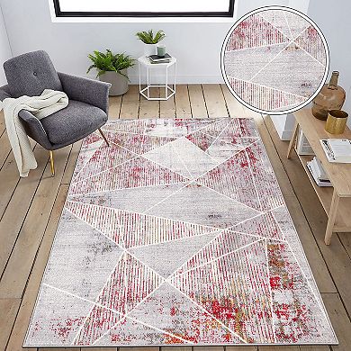 World Rug Gallery Invigorate Sleek Modern Geometric Area Rug