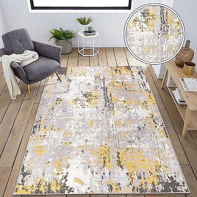 World Rug Gallery Modern Abstract Splatter Area Rug