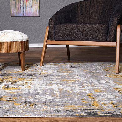 World Rug Gallery Modern Abstract Splatter Area Rug