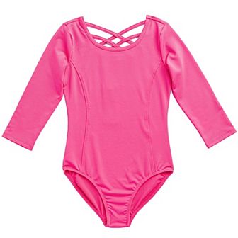 Girls 4-16 Rainbeau Moves 3/4-Sleeve Lattice-Back Leotard