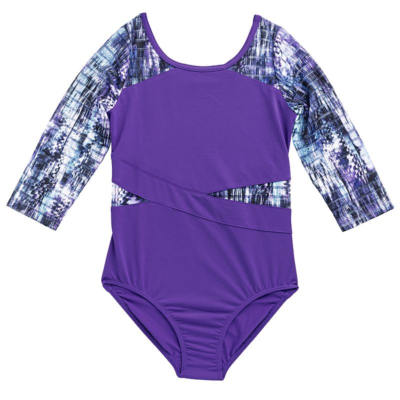 Girls 4-16 Rainbeau Moves 3/4-Sleeve Leotard, Girls, Size: XS, Purple