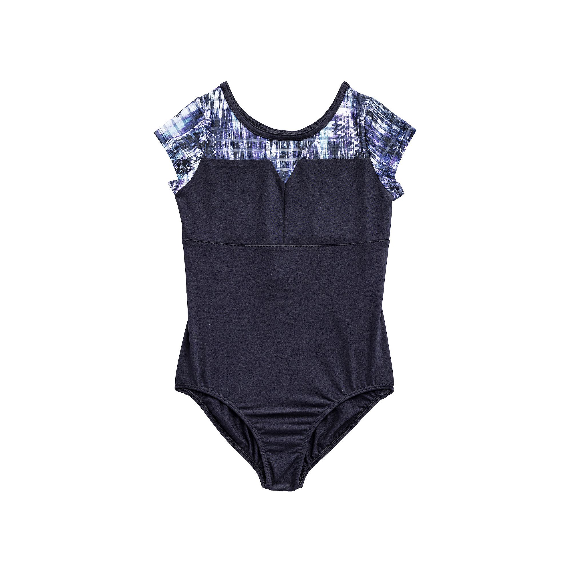 Girls 4-16 Rainbeau Moves Short Sleeve Leotard, Girls, Size: XS, Black