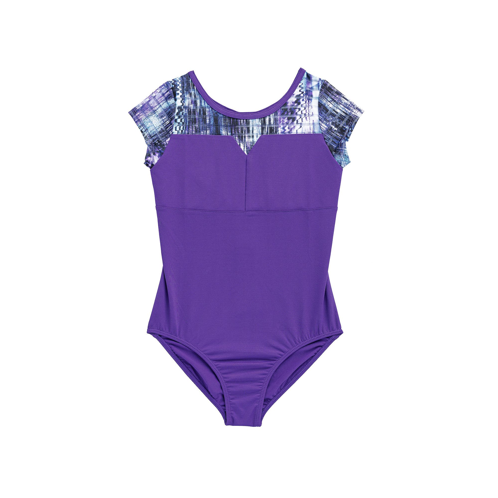Girls 4-16 Rainbeau Moves Short Sleeve Leotard, Girls, Size: Medium, Purpl