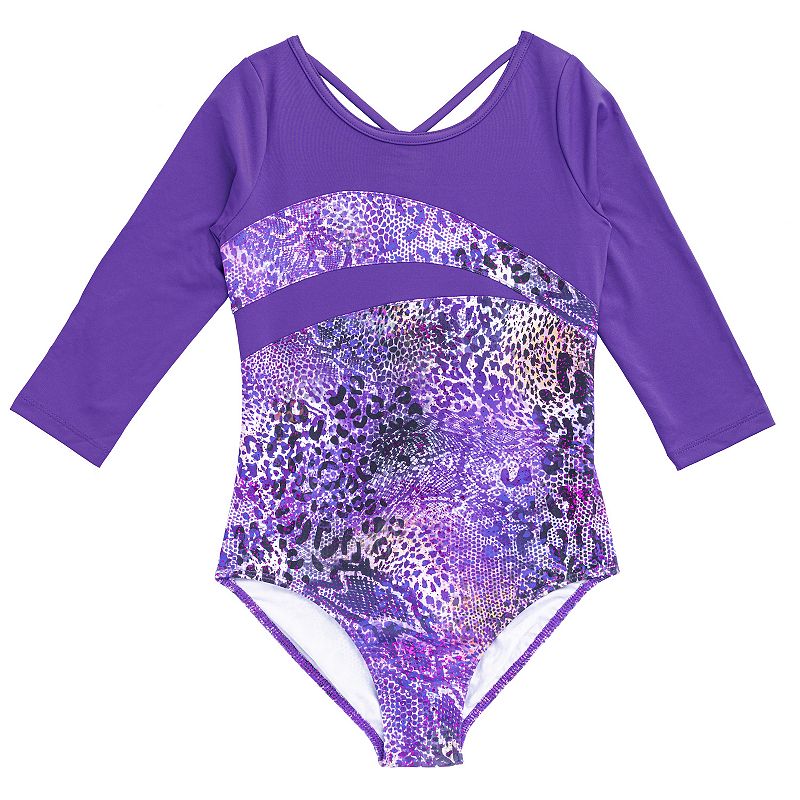 Girls 4-16 Rainbeau Moves 3/4-Sleeve Fashion Leotard, Girls, Size: Medium,