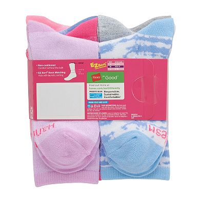Girls Hanes® 10 Pairs Ultimate Lightweight Crew Socks