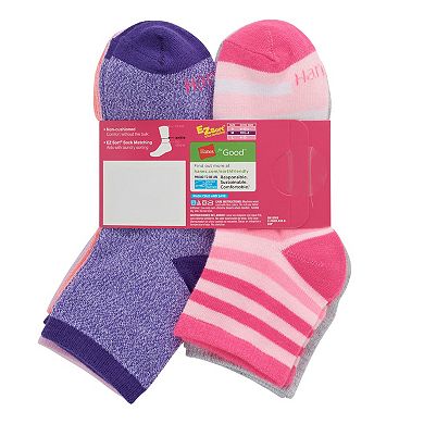 Girls Hanes® 10 Pairs Ultimate Lightweight Ankle Socks