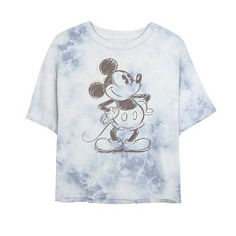 Disney's Mickey Mouse Juniors' Pencil Sketch Original Bombard Wash Crop Graphic Tee