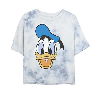 Juniors' Disney Mickey & Friends Donald Big Face Bombard Wash Crop Graphic Tee