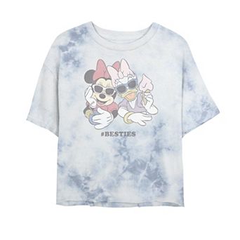 Juniors' Disney Minnie & Daisy Sunglasses and Treats Besties Bombard Wash Crop Graphic Tee