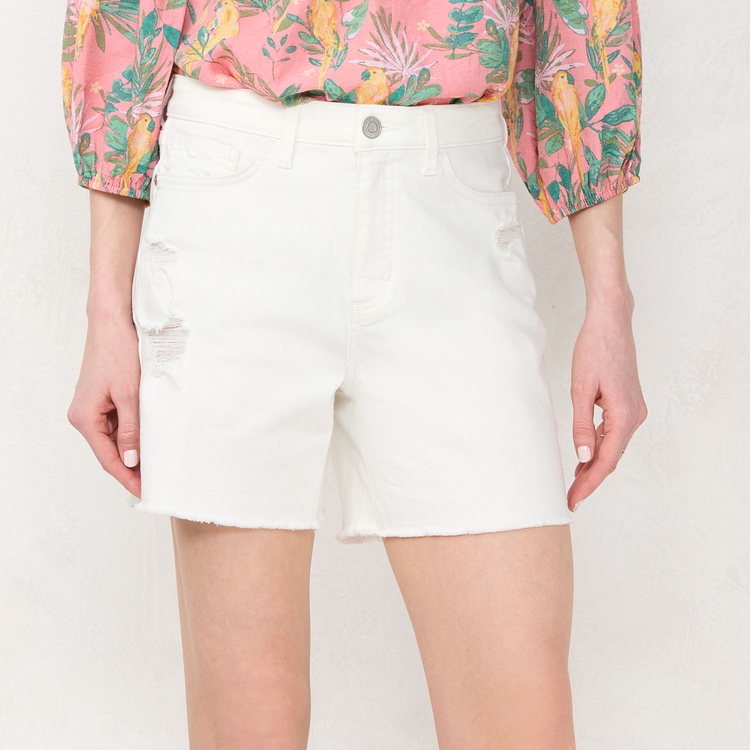 Off-White high-waisted bermuda shorts - Neutrals