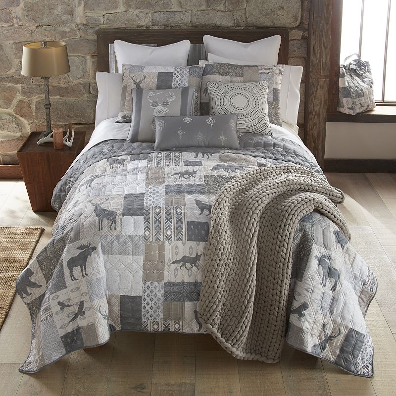 Donna Sharp Wyoming Quilt Set with Shams, Grey, King