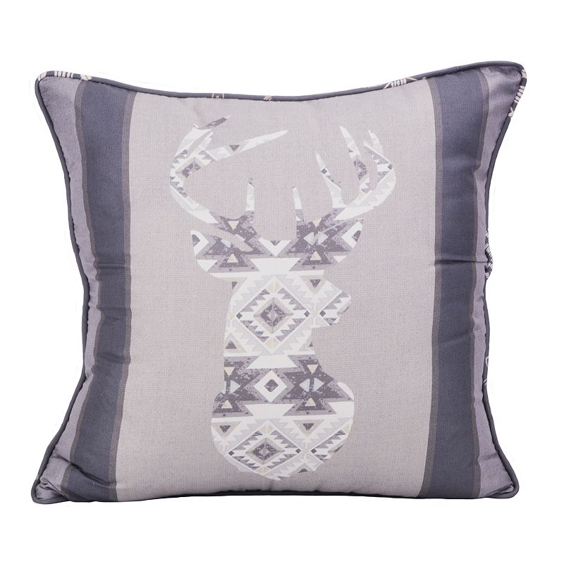 Donna Sharp Wyoming Deer Throw Pillow, Grey, Fits All