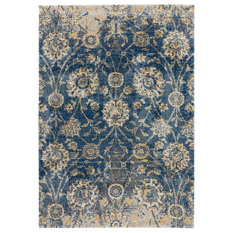 Addison Barkley Floral Farmhouse Rug, Blue, 8X10 Ft