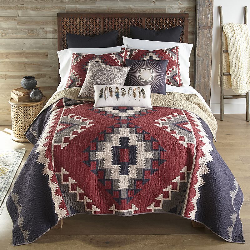 Donna Sharp Mojave Red Quilt Set with Shams, Multicolor, King