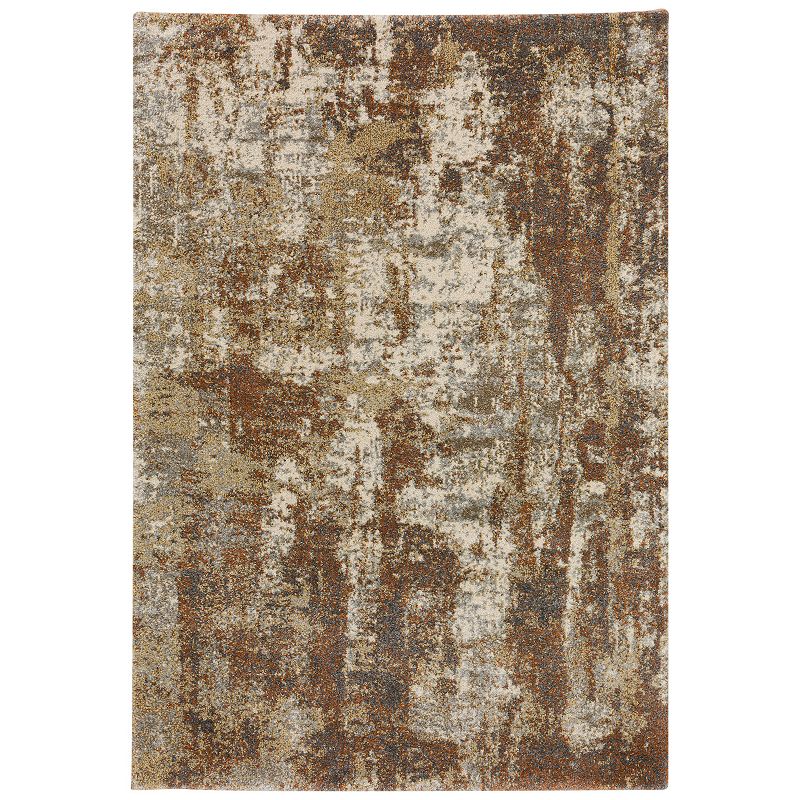 Addison Barkley Distressed Abstract Rug, Red, 8X10 Ft