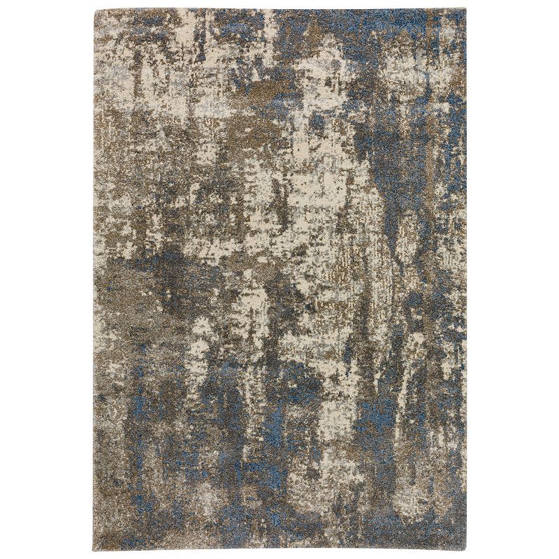 Addison Barkley Distressed Abstract Rug, Blue, 8X10 Ft