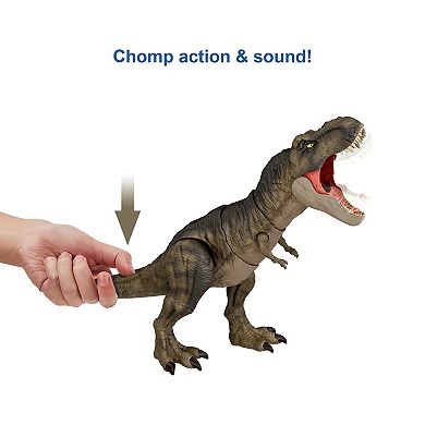 Jurassic World Dominion Tyrannosaurus Rex Dinosaur Toy, Thrash N Devour Sound, Chomp Action