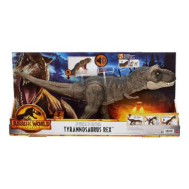 Jurassic World Dominion Tyrannosaurus Rex Dinosaur Toy, Thrash N Devour Sound, Chomp Action